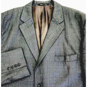 Zino Italy Sport Coat Wool Super 120 Gray Di Valdengo 44 Mens USA Y2K Mob Preppy